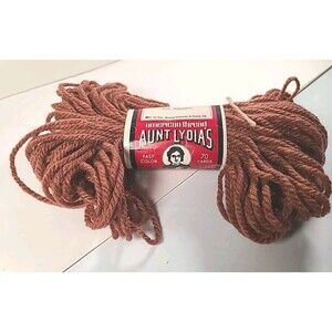 NWT Vintage Skein Aunt Lydia's 420 Brown Rug Yarn